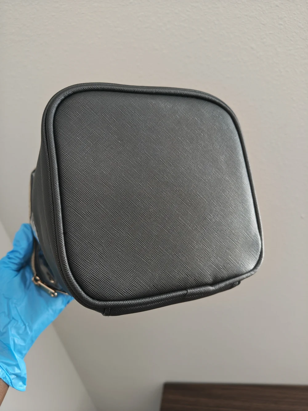 Clear Black Cosmetic Travel Organizer Bag with Gold Zipper
